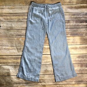 Anthropologie Level 99 Chambray Wide-Leg Pants